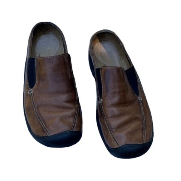 Keen Verona Leather Slip On Brown Mules Size 7 - Picture 3 of 7